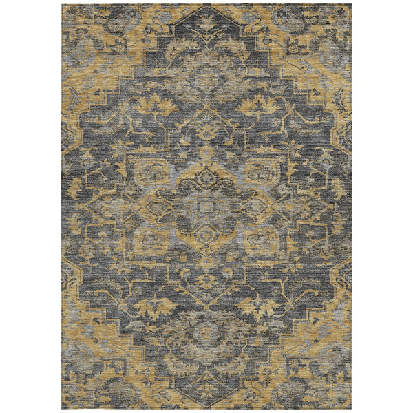 Homeroots 3' Durable Brown Beige Taupe Oriental Washable Area Rug For Indoor And Outdoor Spaces, 36" X 60" 5' X 8' Polyester 586403