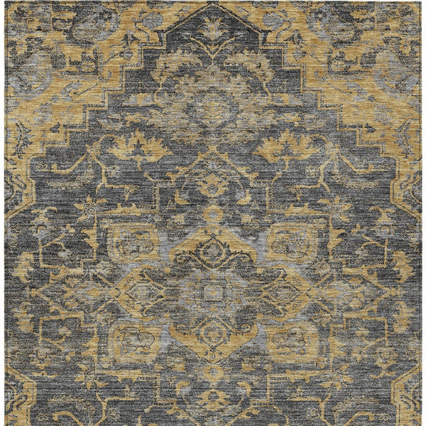 Homeroots 3' Durable Brown Beige Taupe Oriental Washable Area Rug For Indoor And Outdoor Spaces, 36" X 60" 5' X 8' Polyester 586403