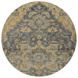 Homeroots 3' Durable Brown Beige Taupe Oriental Washable Area Rug For Indoor And Outdoor Spaces, 36" X 60" 8' Round Polyester 586404
