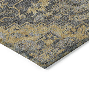 Homeroots 3' Durable Brown Beige Taupe Oriental Washable Area Rug For Indoor And Outdoor Spaces, 36" X 60" 8' X 10' Polyester 586405