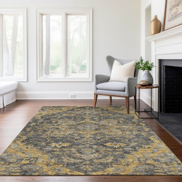 Homeroots 3' Durable Brown Beige Taupe Oriental Washable Area Rug For Indoor And Outdoor Spaces, 36" X 60" 8' X 10' Polyester 586405