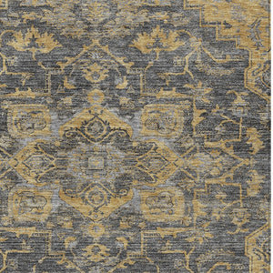 Homeroots 3' Durable Brown Beige Taupe Oriental Washable Area Rug For Indoor And Outdoor Spaces, 36" X 60" 9' X 12' Polyester 586406