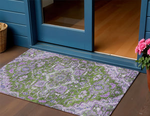 Homeroots 3' Durable Brown Beige Taupe Oriental Washable Area Rug For Indoor And Outdoor Spaces, 36" X 60" 3' X 5' Polyester 586408