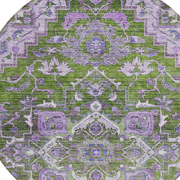 Homeroots 3' Durable Brown Beige Taupe Oriental Washable Area Rug For Indoor And Outdoor Spaces, 36" X 60" 8' Round Polyester 586410