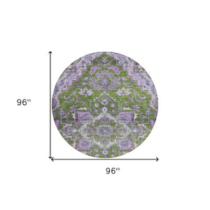 Homeroots 3' Durable Brown Beige Taupe Oriental Washable Area Rug For Indoor And Outdoor Spaces, 36" X 60" 8' Round Polyester 586410