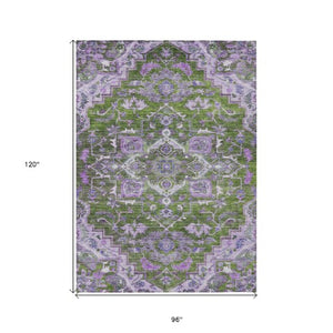 Homeroots 3' Durable Brown Beige Taupe Oriental Washable Area Rug For Indoor And Outdoor Spaces, 36" X 60" 8' X 10' Polyester 586411