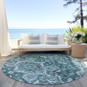 Homeroots 3' Durable Brown Beige Taupe Oriental Washable Area Rug For Indoor And Outdoor Spaces, 36" X 60" 8' Round Polyester 586416