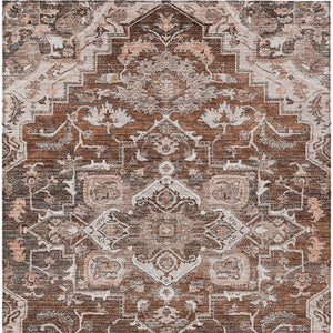 Homeroots 3' Durable Brown Beige Taupe Oriental Washable Area Rug For Indoor And Outdoor Spaces, 36" X 60" 3' X 5' Polyester 586420