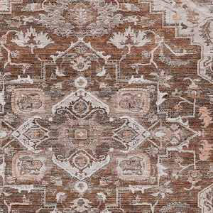 Homeroots 3' Durable Brown Beige Taupe Oriental Washable Area Rug For Indoor And Outdoor Spaces, 36" X 60" 5' X 8' Polyester 586421