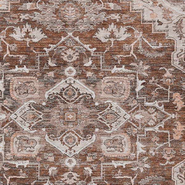 Homeroots 3' Durable Brown Beige Taupe Oriental Washable Area Rug For Indoor And Outdoor Spaces, 36" X 60" 5' X 8' Polyester 586421