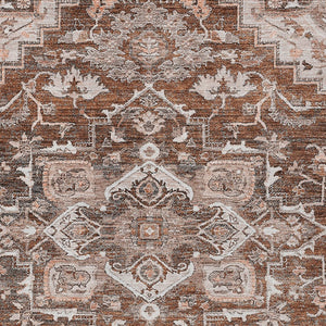 Homeroots 3' Durable Brown Beige Taupe Oriental Washable Area Rug For Indoor And Outdoor Spaces, 36" X 60" 8' X 10' Polyester 586423
