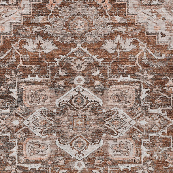 Homeroots 3' Durable Brown Beige Taupe Oriental Washable Area Rug For Indoor And Outdoor Spaces, 36" X 60" 8' X 10' Polyester 586423