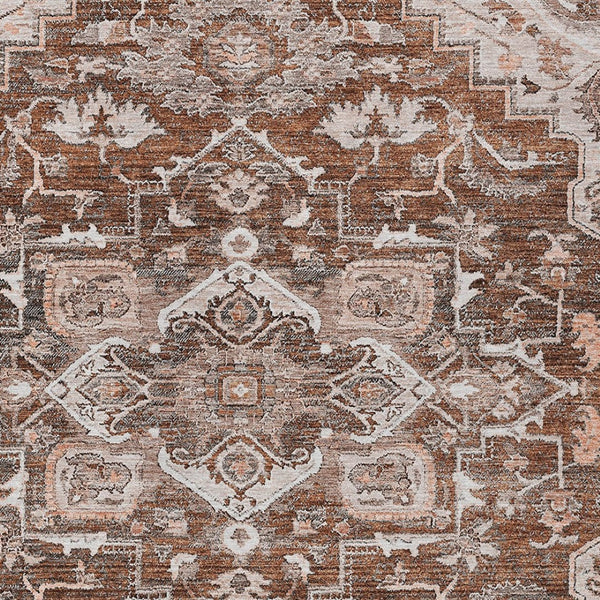 Homeroots 3' Durable Brown Beige Taupe Oriental Washable Area Rug For Indoor And Outdoor Spaces, 36" X 60" 10' X 14' Polyester 586425