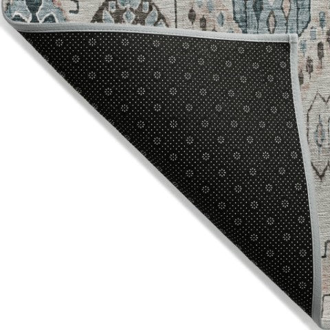 Homeroots 3' Stylish Beige Teal Blue Copper Moroccan Washable Area Rug For Indoor And Outdoor Use 3' X 5' Polyester 586426