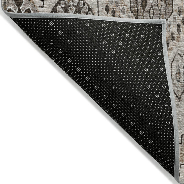 Homeroots 3' Stylish Beige Teal Blue Copper Moroccan Washable Area Rug For Indoor And Outdoor Use 8' X 10' Polyester 586435