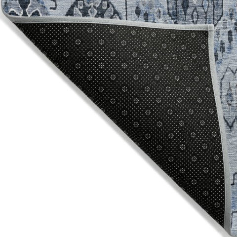 Homeroots 3' Stylish Beige Teal Blue Copper Moroccan Washable Area Rug For Indoor And Outdoor Use 3' X 5' Polyester 586438