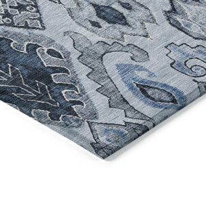 Homeroots 3' Stylish Beige Teal Blue Copper Moroccan Washable Area Rug For Indoor And Outdoor Use 3' X 5' Polyester 586438