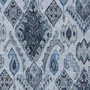 Homeroots 3' Stylish Beige Teal Blue Copper Moroccan Washable Area Rug For Indoor And Outdoor Use 5' X 8' Polyester 586439