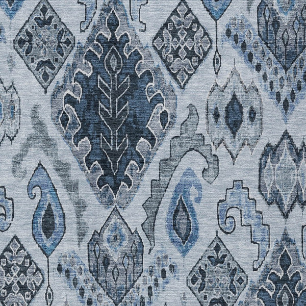 Homeroots 3' Stylish Beige Teal Blue Copper Moroccan Washable Area Rug For Indoor And Outdoor Use 5' X 8' Polyester 586439