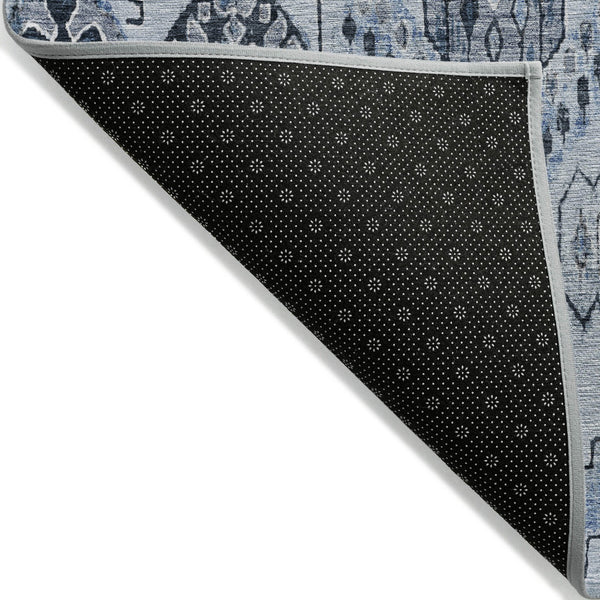 Homeroots 3' Stylish Beige Teal Blue Copper Moroccan Washable Area Rug For Indoor And Outdoor Use 8' X 10' Polyester 586441