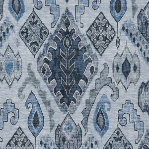 Homeroots 3' Stylish Beige Teal Blue Copper Moroccan Washable Area Rug For Indoor And Outdoor Use 8' X 10' Polyester 586441