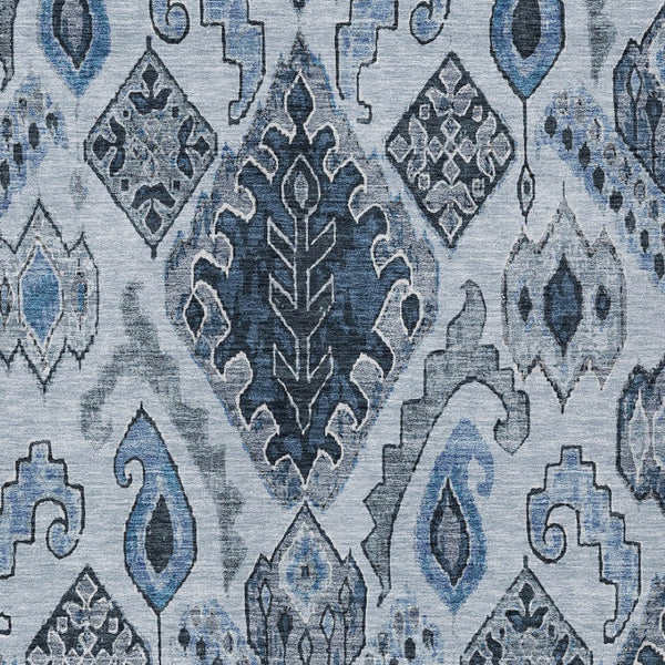 Homeroots 3' Stylish Beige Teal Blue Copper Moroccan Washable Area Rug For Indoor And Outdoor Use 8' X 10' Polyester 586441