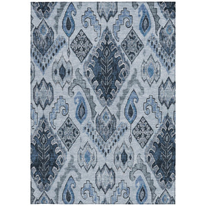 Homeroots 3' Stylish Beige Teal Blue Copper Moroccan Washable Area Rug For Indoor And Outdoor Use 10' X 14' Polyester 586443