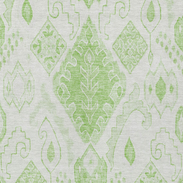 Homeroots 3' Inviting Artichoke Green Mint Ivory Moroccan Washable Area Rug For Indoor & Outdoor Spaces 3' X 5' Polyester 586444