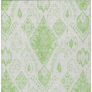 Homeroots 3' Inviting Artichoke Green Mint Ivory Moroccan Washable Area Rug For Indoor & Outdoor Spaces 3' X 5' Polyester 586444