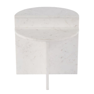 Butler Specialty Butler Vienna 19.5" W Round Marble Accent Table – Luxurious White Stone For Elegant Living Spaces White Banswara Marble 5864455-butler