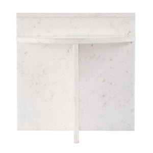 Butler Specialty Butler Vienna 19.5" W Round Marble Accent Table – Luxurious White Stone For Elegant Living Spaces White Banswara Marble 5864455-butler