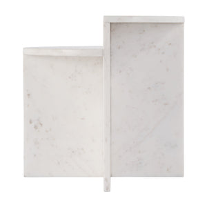 Butler Specialty Butler Vienna 19.5" W Round Marble Accent Table – Luxurious White Stone For Elegant Living Spaces White Banswara Marble 5864455-butler