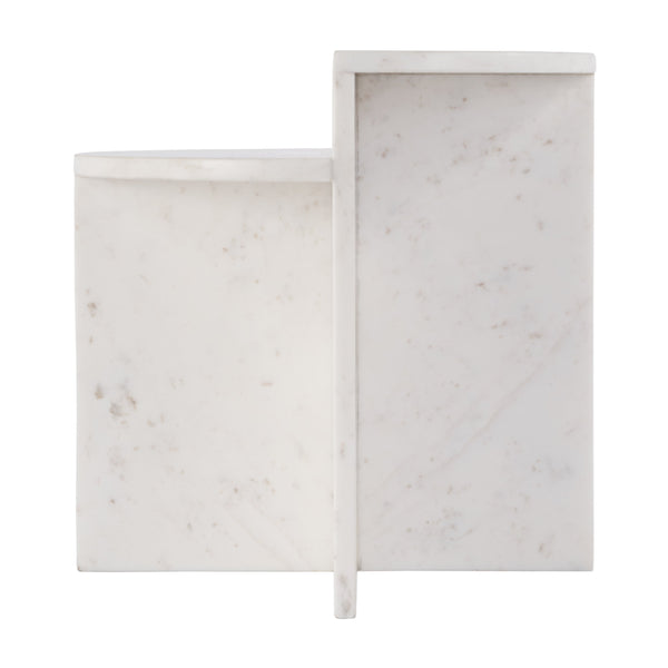 Butler Specialty Butler Vienna 19.5" W Round Marble Accent Table – Luxurious White Stone For Elegant Living Spaces White Banswara Marble 5864455-butler