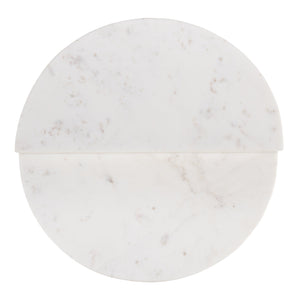 Butler Specialty Butler Vienna 19.5" W Round Marble Accent Table – Luxurious White Stone For Elegant Living Spaces White Banswara Marble 5864455-butler