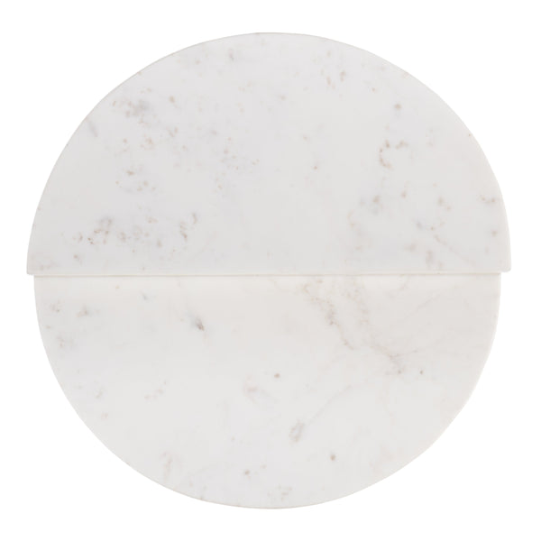 Butler Specialty Butler Vienna 19.5" W Round Marble Accent Table – Luxurious White Stone For Elegant Living Spaces White Banswara Marble 5864455-butler