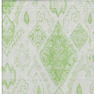 Homeroots 3' Inviting Artichoke Green Mint Ivory Moroccan Washable Area Rug For Indoor & Outdoor Spaces 5' X 8' Polyester 586445
