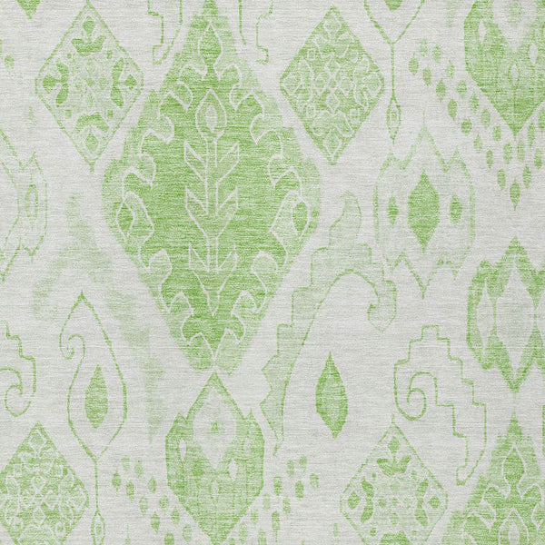 Homeroots 3' Inviting Artichoke Green Mint Ivory Moroccan Washable Area Rug For Indoor & Outdoor Spaces 8' X 10' Polyester 586447