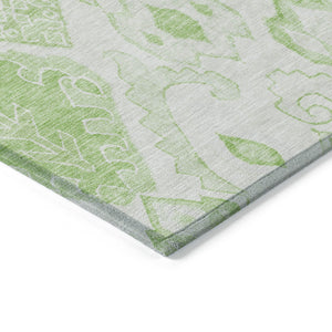 Homeroots 3' Inviting Artichoke Green Mint Ivory Moroccan Washable Area Rug For Indoor & Outdoor Spaces 8' X 10' Polyester 586447