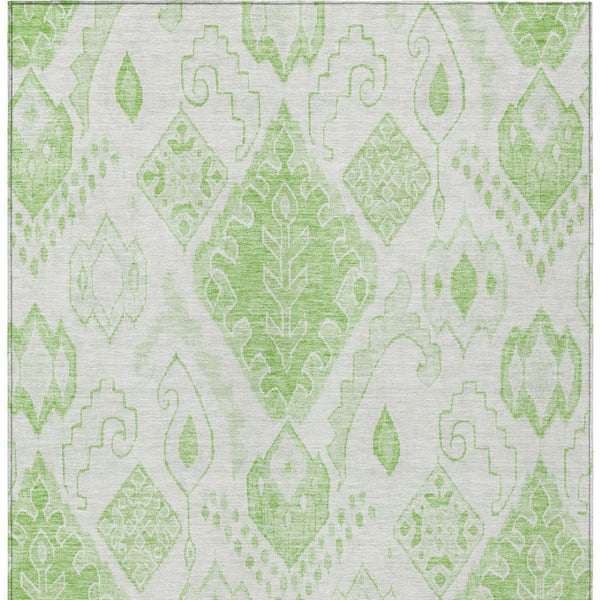 Homeroots 3' Inviting Artichoke Green Mint Ivory Moroccan Washable Area Rug For Indoor & Outdoor Spaces 8' X 10' Polyester 586447