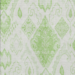 Homeroots 3' Inviting Artichoke Green Mint Ivory Moroccan Washable Area Rug For Indoor & Outdoor Spaces 9' X 12' Polyester 586448