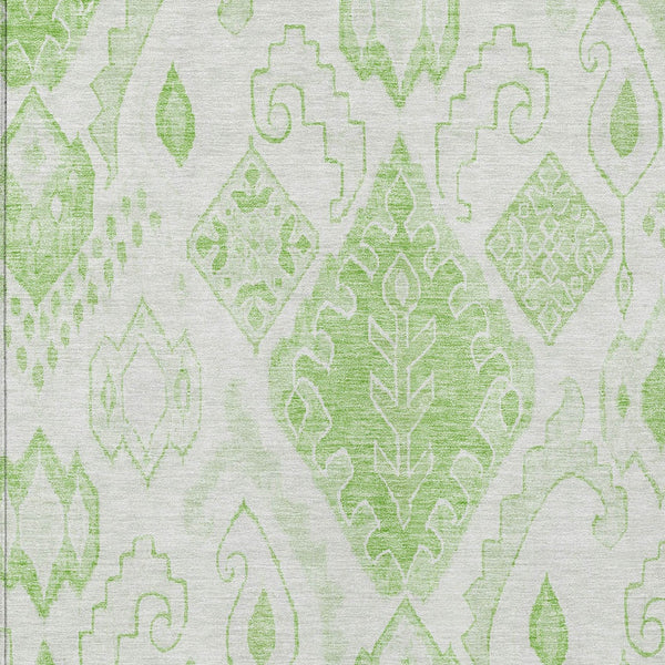 Homeroots 3' Inviting Artichoke Green Mint Ivory Moroccan Washable Area Rug For Indoor & Outdoor Spaces 9' X 12' Polyester 586448