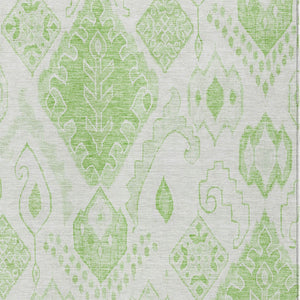 Homeroots 3' Inviting Artichoke Green Mint Ivory Moroccan Washable Area Rug For Indoor & Outdoor Spaces 10' X 14' Polyester 586449