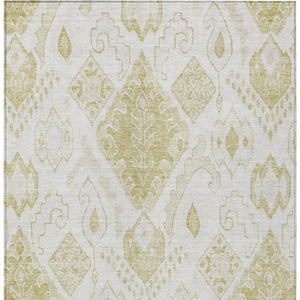 Homeroots 3' Inviting Artichoke Green Mint Ivory Moroccan Washable Area Rug For Indoor & Outdoor Spaces 3' X 5' Polyester 586450