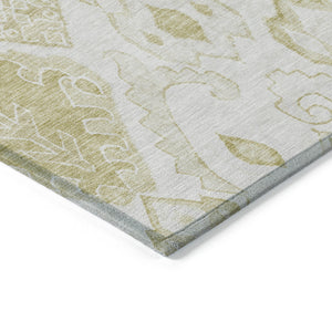 Homeroots 3' Inviting Artichoke Green Mint Ivory Moroccan Washable Area Rug For Indoor & Outdoor Spaces 3' X 5' Polyester 586450