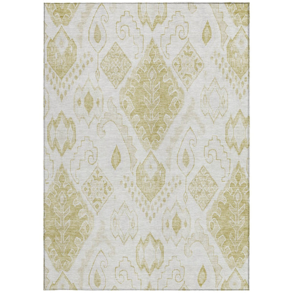 Homeroots 3' Inviting Artichoke Green Mint Ivory Moroccan Washable Area Rug For Indoor & Outdoor Spaces 5' X 8' Polyester 586451