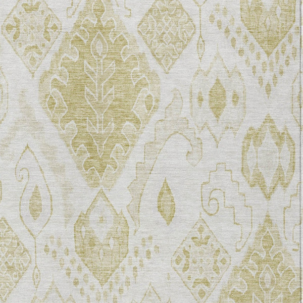 Homeroots 3' Inviting Artichoke Green Mint Ivory Moroccan Washable Area Rug For Indoor & Outdoor Spaces 5' X 8' Polyester 586451