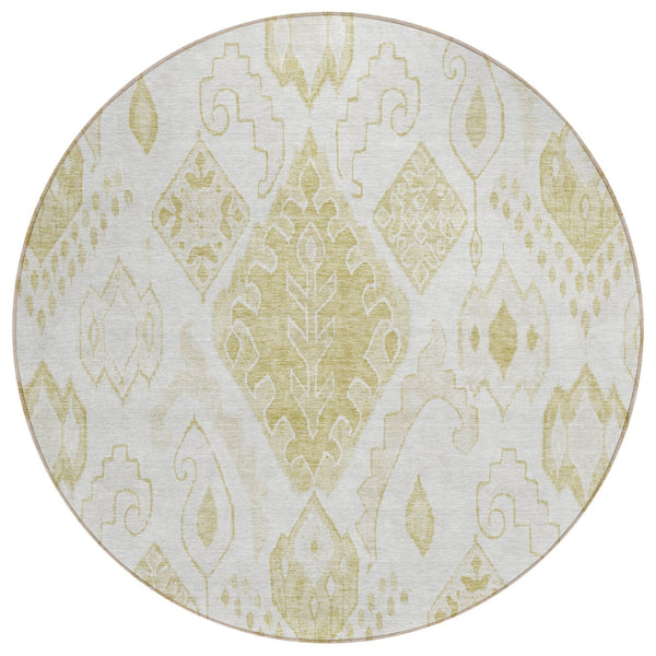 Homeroots 3' Inviting Artichoke Green Mint Ivory Moroccan Washable Area Rug For Indoor & Outdoor Spaces 8' Round Polyester 586452