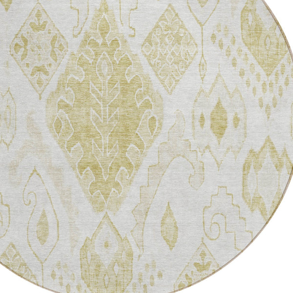 Homeroots 3' Inviting Artichoke Green Mint Ivory Moroccan Washable Area Rug For Indoor & Outdoor Spaces 8' Round Polyester 586452