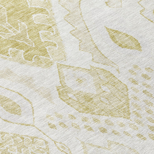 Homeroots 3' Inviting Artichoke Green Mint Ivory Moroccan Washable Area Rug For Indoor & Outdoor Spaces 8' Round Polyester 586452