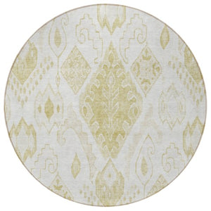Homeroots 3' Inviting Artichoke Green Mint Ivory Moroccan Washable Area Rug For Indoor & Outdoor Spaces 8' Round Polyester 586452